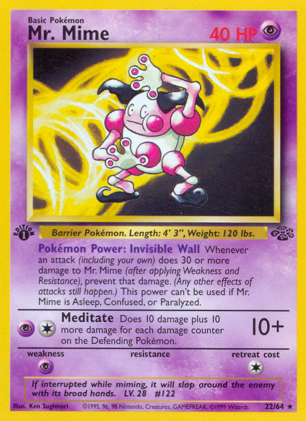 Mr. Mime (22) 22/64 - Jungle 1st Edition