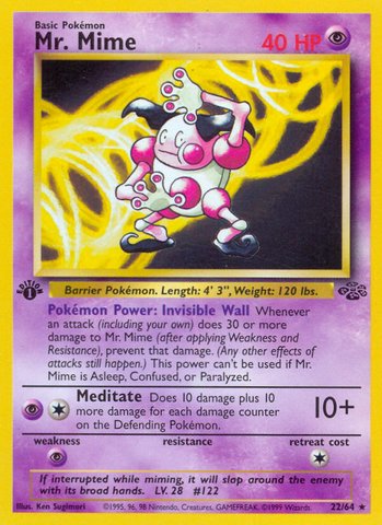 Mr. Mime (22) 22/64 - Jungle 1st Edition