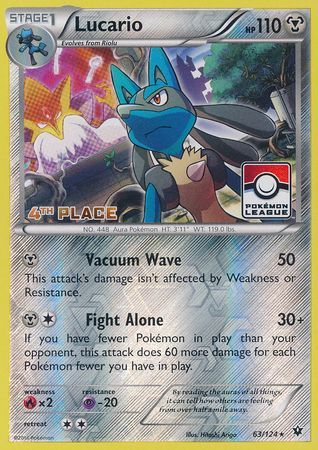 Lucario - 63/124 (Pokemon League) [4th Place] - League & Championship Cards Reverse Holofoil