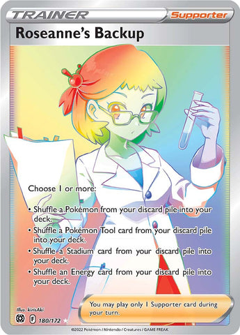 Roseanne's Backup (Secret) 180/172 - SWSH09 Brilliant Stars Holofoil