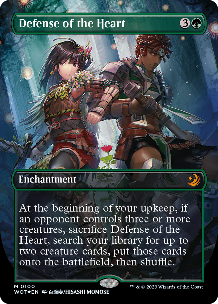 Defense of the Heart (Anime Borderless) (Confetti Foil) (WOT-100) - Wilds of Eldraine: Enchanting Tales (Borderless) Foil