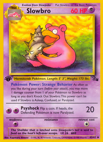 Slowbro 43/62 - Fossil 1st Edition