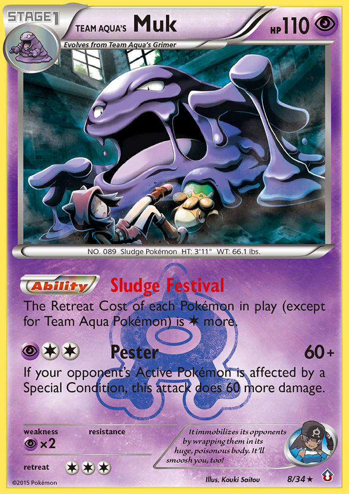 Team Aqua's Muk 8/34 - Double Crisis Holofoil