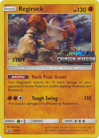 Regirock - SM74 (Prerelease) [Staff] - SM Promos Holofoil
