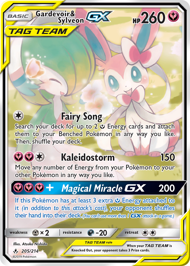 Gardevoir & Sylveon GX (205) (Alternate Full Art)/214 - SM  Unbroken Bonds Holofoil