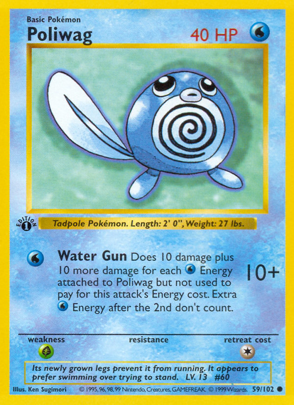 Poliwag - 59/102 - 1st Edition Base Set Shadowless - Common