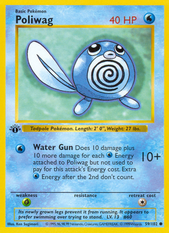 Poliwag - 59/102 - 1st Edition Base Set Shadowless - Common