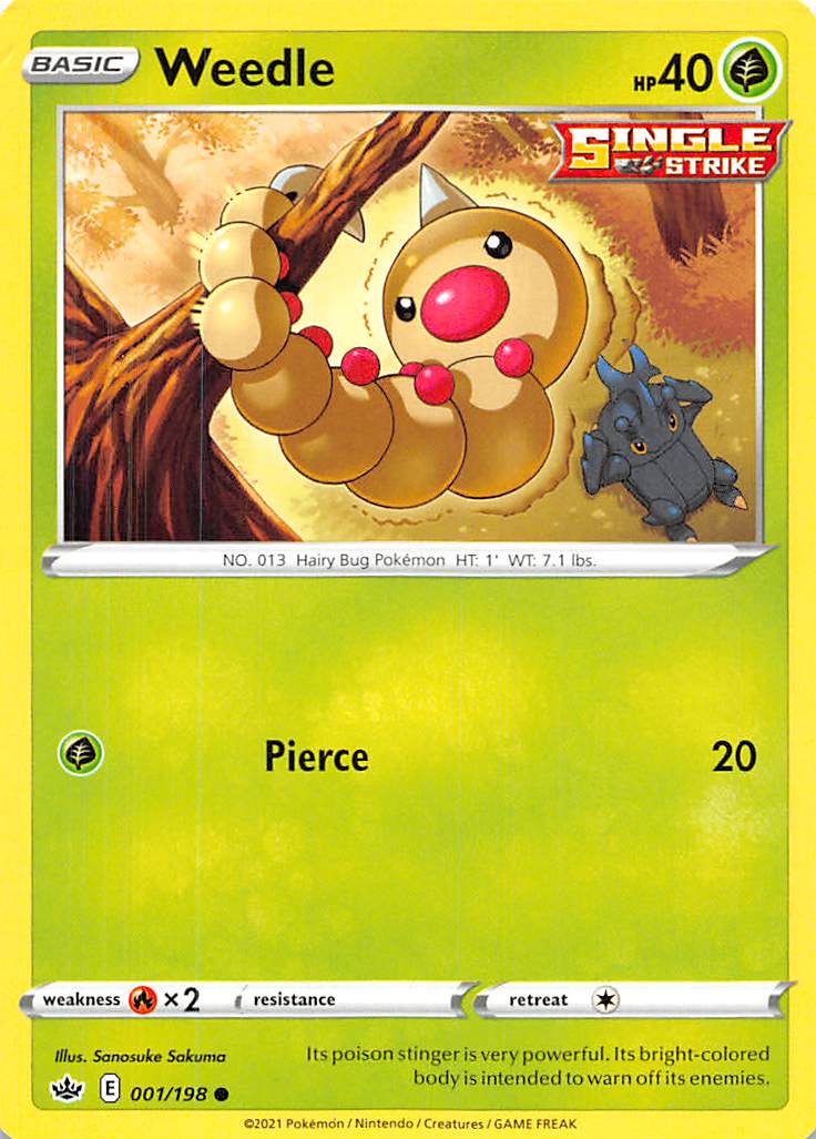 Weedle 1/198 - SWSH06 Chilling Reign