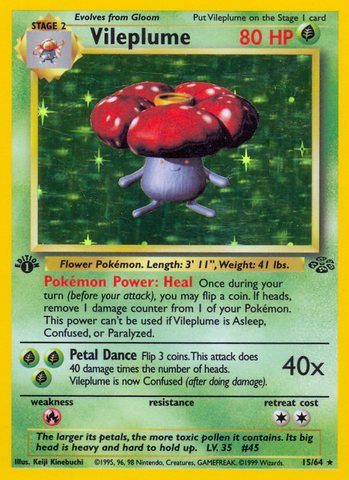 Vileplume (15) 15/64 - Jungle 1st Edition Holofoil