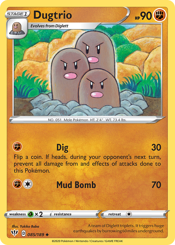 Dugtrio 85/189 - SWSH03 Darkness Ablaze