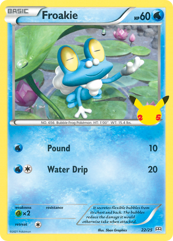 Froakie - 22/25 22/25 - McDonalds 25th Anniversary Promos