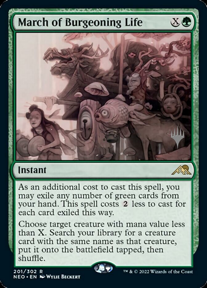 March of Burgeoning Life (PPNEO-201) - Kamigawa: Neon Dynasty Promos