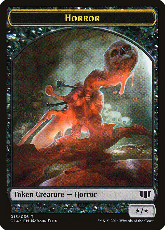 Horror // Zombie (016) Double-Sided Token (C14-15 // 16) - Commander 2014 Tokens