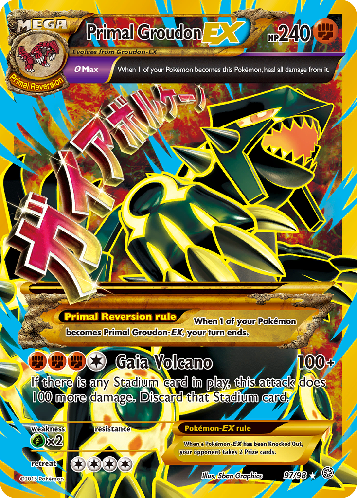 Primal Groudon EX (Shiny Full Art)/98 - XY  Ancient Origins Holofoil