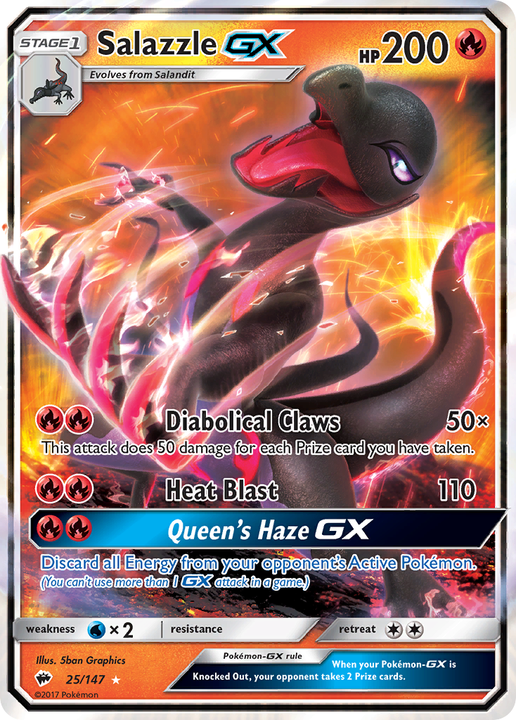 Salazzle GX 25/147 - SM  Burning Shadows Holofoil