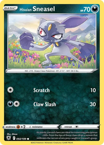 Hisuian Sneasel - 092/189 (Cosmos Holo) 92 - Deck Exclusives Holofoil