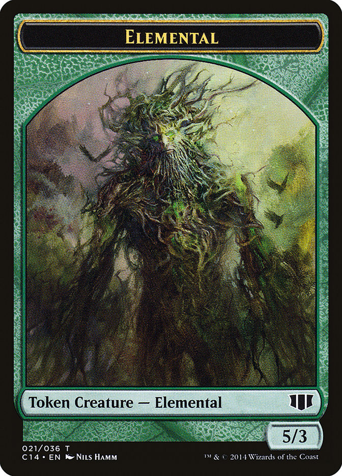 Elemental // Beast (019) Double-Sided Token (C14-21 // 19) - Commander 2014 Tokens