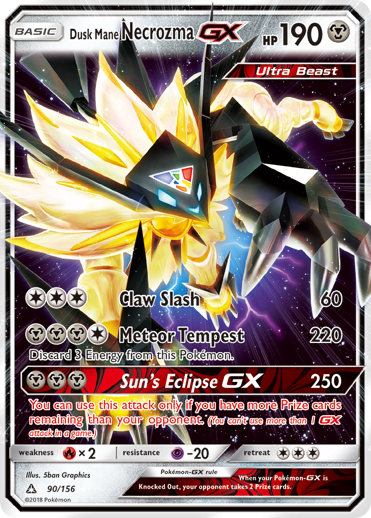 Dusk Mane Necrozma GX 90/156 - SM  Ultra Prism Holofoil