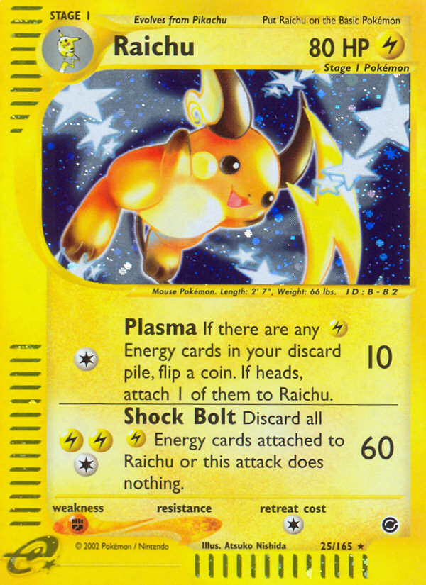 Raichu (25) - 25/165 - Holofoil Expedition - Holo Rare