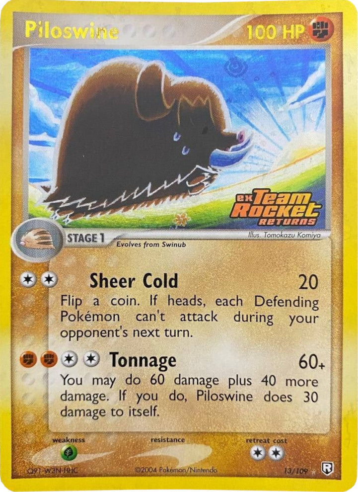 Piloswine 13/109 - Team Rocket Returns Reverse Holofoil