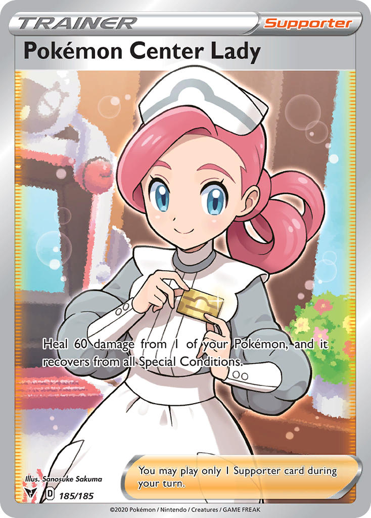 Pokemon Center Lady (Full Art) 185/185 - SWSH04 Vivid Voltage Holofoil