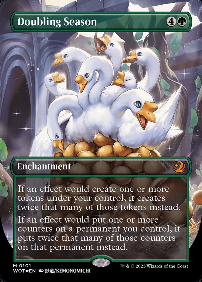Doubling Season (Anime Borderless) (Confetti Foil) (WOT-101) - Wilds of Eldraine: Enchanting Tales (Borderless) Foil