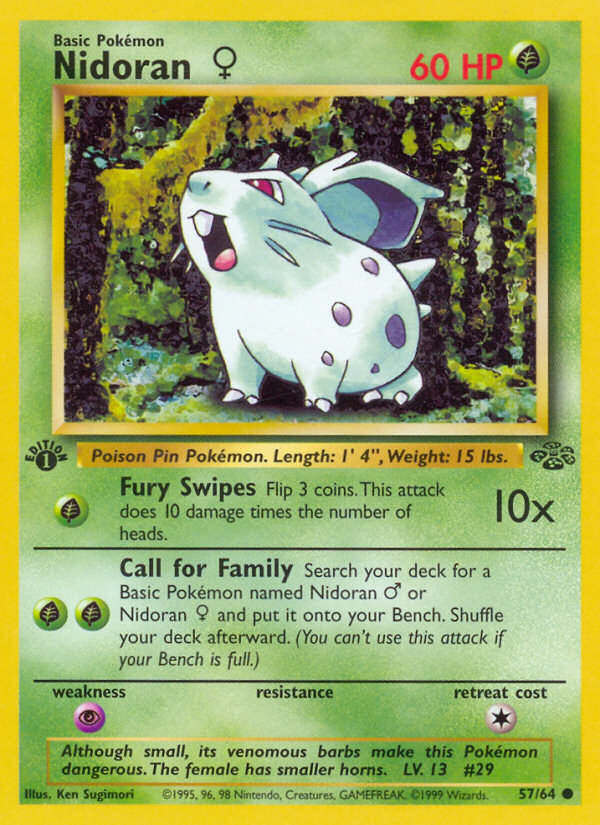 Nidoran F 57/64 - Jungle 1st Edition