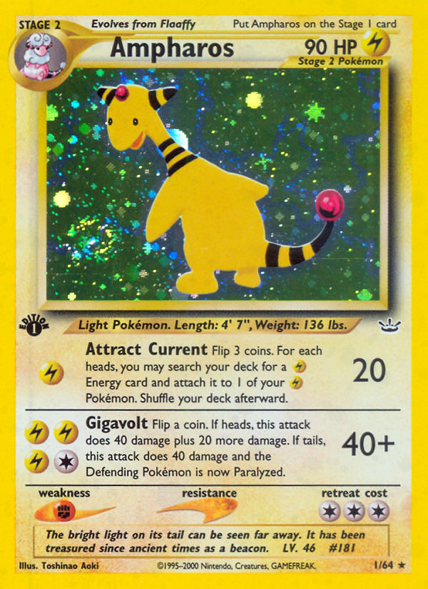Ampharos/64 - Neo Revelation 1st Edition Holofoil