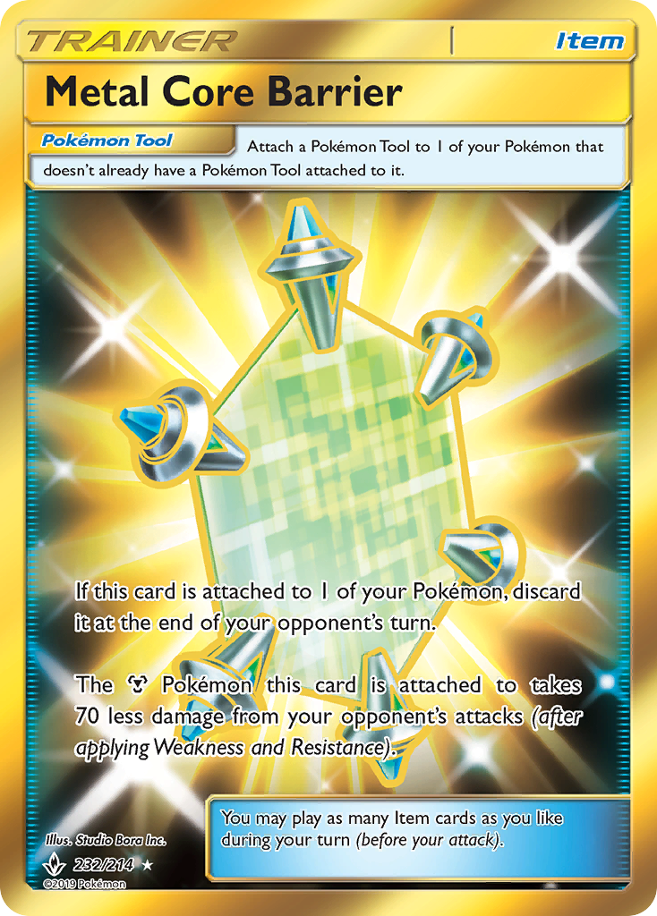Metal Core Barrier (Secret) 232/214 - SM  Unbroken Bonds Holofoil