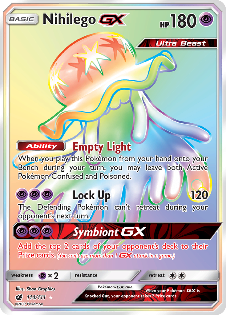 Nihilego GX (Secret)/111 - SM  Crimson Invasion Holofoil