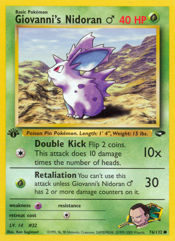 Giovanni's Nidoran M 76/132 - Gym Challenge 1st Edition