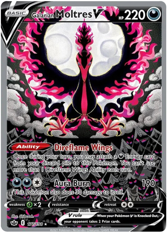 Galarian Moltres V (Alternate Full Art) 177/198 - SWSH06 Chilling Reign Holofoil