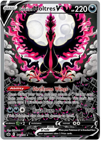 Galarian Moltres V (Alternate Full Art) 177/198 - SWSH06 Chilling Reign Holofoil
