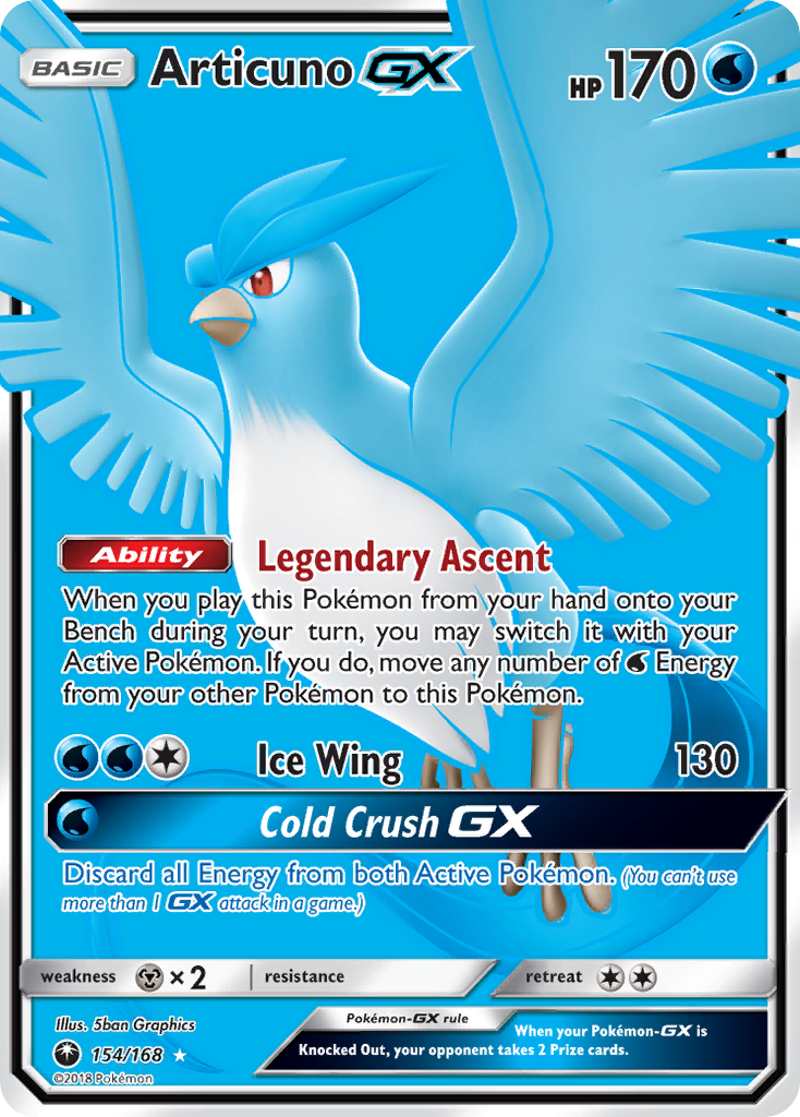 Articuno GX (Full Art)/168 - SM  Celestial Storm Holofoil