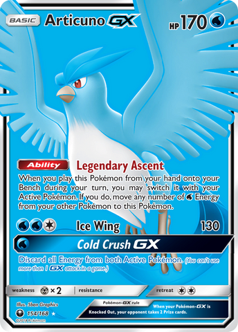 Articuno GX (Full Art)/168 - SM  Celestial Storm Holofoil